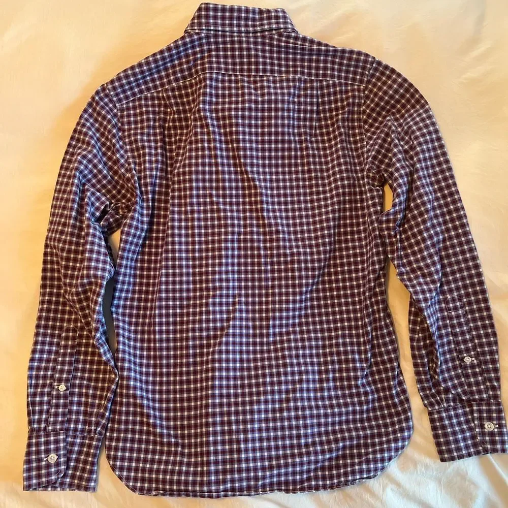 J. Crew Slim Fit Oxford 100% Cotton Dress Shirt Plaid Men’s Small Preppy